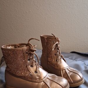 Dream Pairs Glittery Gold Heeled Boots 2  260762